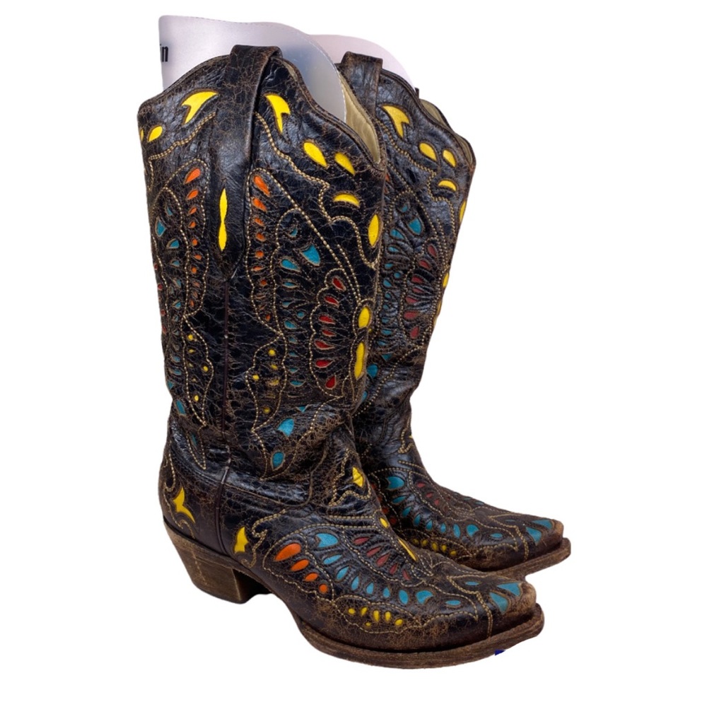 Corral Vintage Butterfly Leather Cowgirl Boots